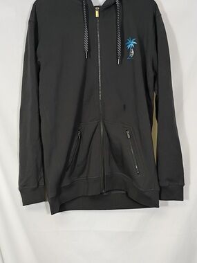 NEW Baja Llama Black Shady Characters Concourse Full Zip Hoodie Size Large